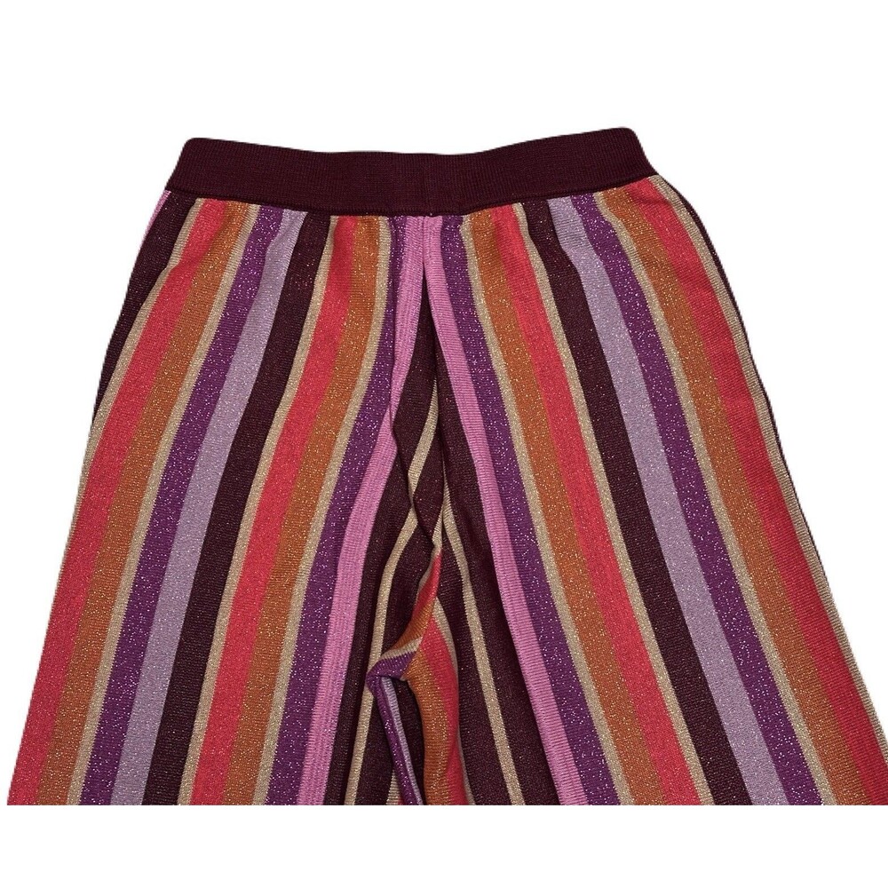 NEW DRESS TO Rio de Janeiro Womens Small Magic Stripe Metallic Knit Pants $190 - Picture 7 of 10